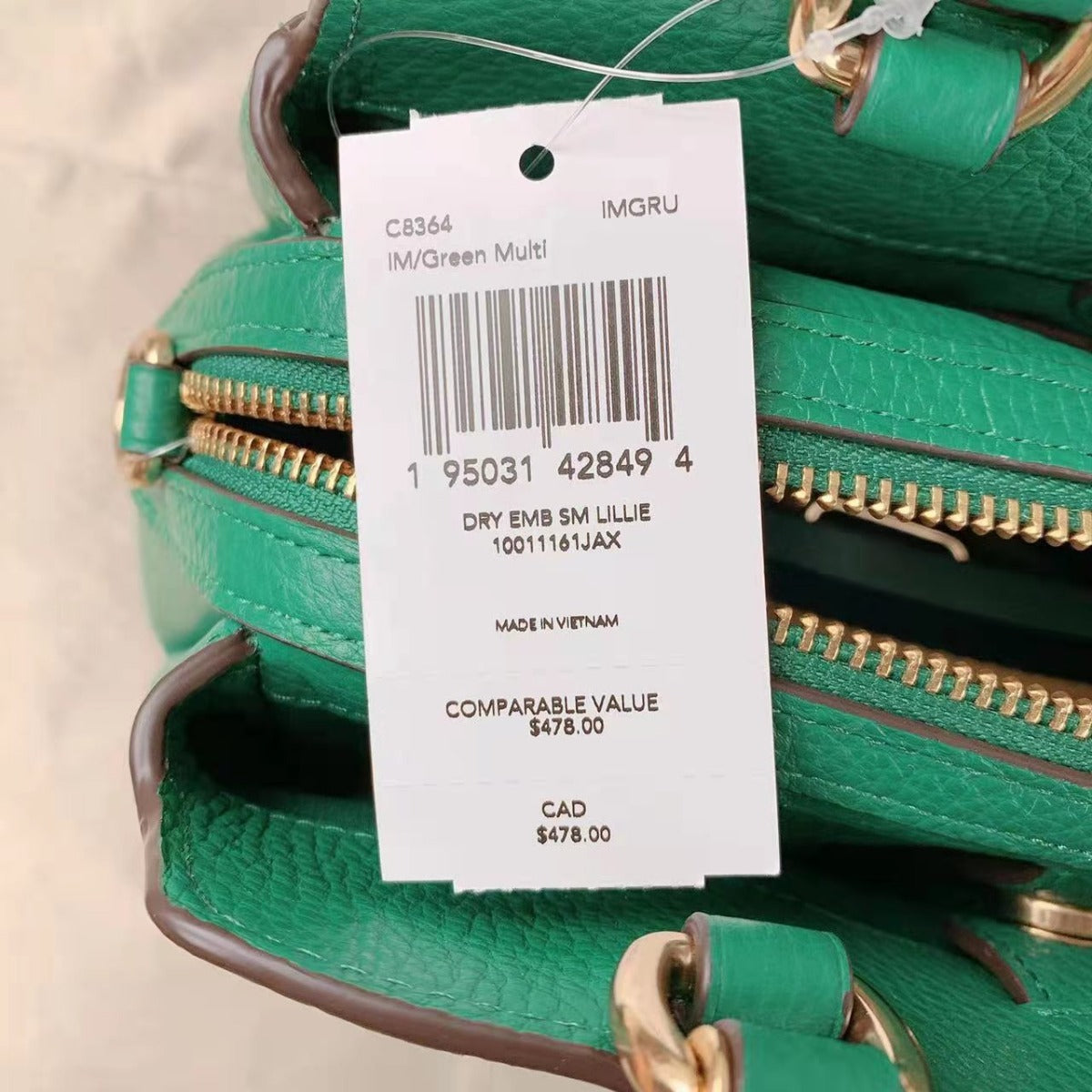 Coach C8364 Mini Lillie Carryall With Diary Embroidery In Gold/Green Multi Coach C8364 Mini Lillie Carryall With Diary Embroidery In Gold/Green Multi
